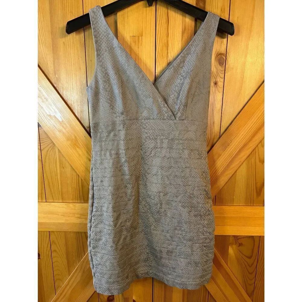 EXPRESS Womens Gray Snake Skin Print Sleeveless Bodycon Dress Size Small (8979)